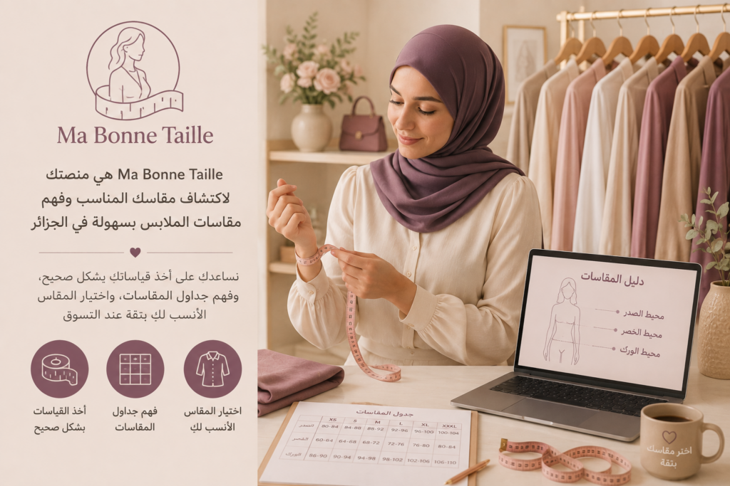 Ma Bonne Taille تساعد النساء في الجزائر على معرفة مقاس الملابس المناسب وفهم جداول المقاسات
